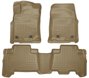 Toyota 4Runner Floor Liners - Front + Rear - Husky Liners - WeatherBeater - Tan - 2013